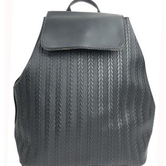 AR New York Fashionable Embossed Backpack - Black - Picture 1 of 4